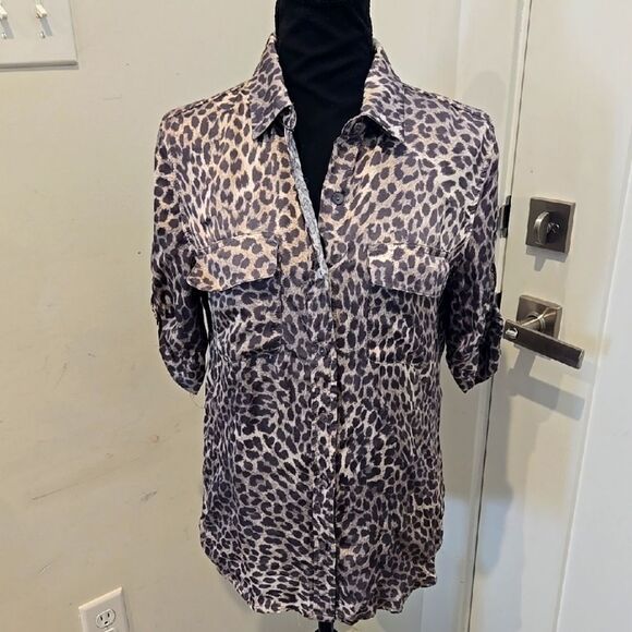 Karlie Leopard Print Button-Up Shirt - Picture 1 of 7